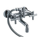 China Two Cross Handles Bathtub Mixer Taps With Two Holes , bathroom sink mixer taps distributor