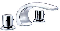 China Ceramic Cartridge Brass Bathtub Mixer Taps , Three Hole Bathroom Faucet distributor