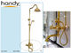 Golden Wall Mounted Shower Mixer Taps Faucet with solid top shower supplier