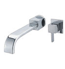 Best 2 Hole Single Handle Wall Mounted Basin Taps / Automatic Mixed Metered Faucet for sale